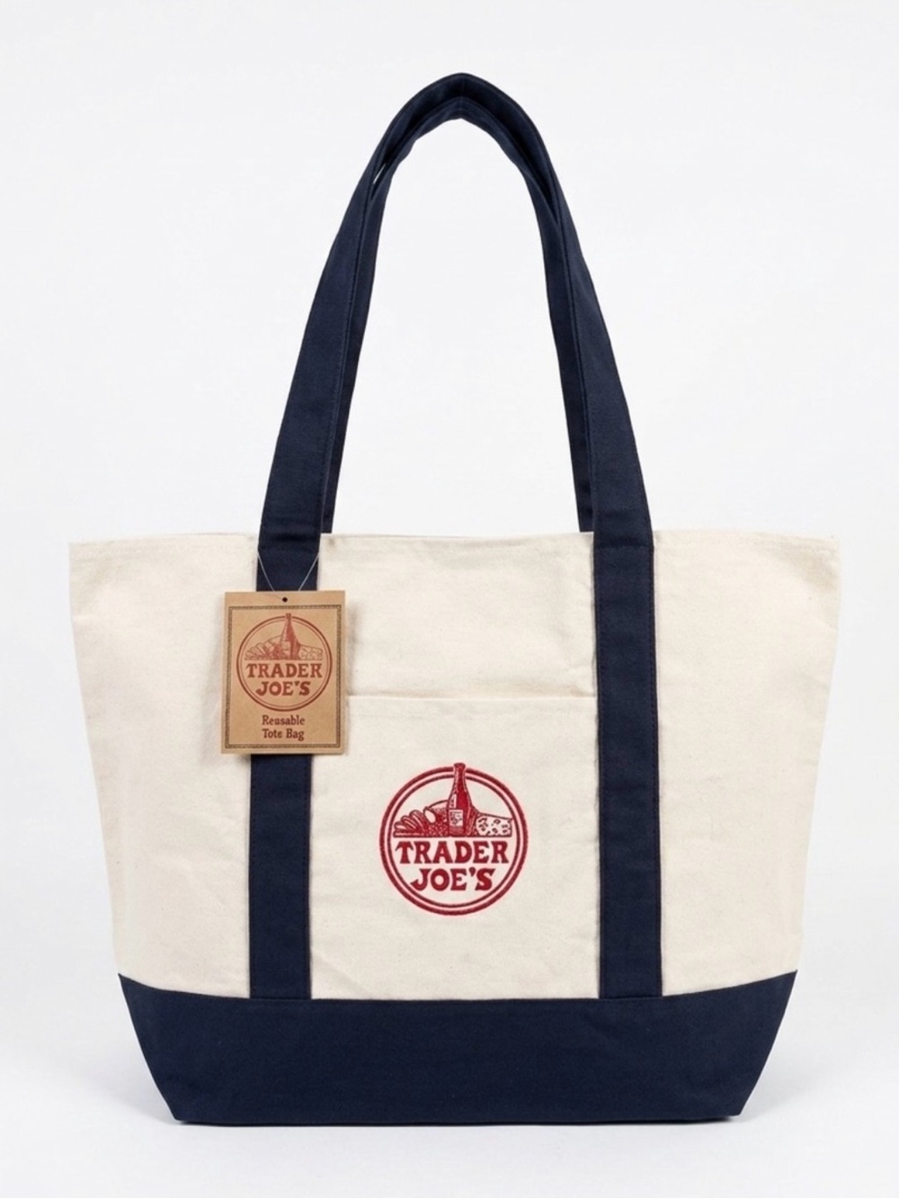 💙 TRADER JOE’s Navy Blue Large Tote